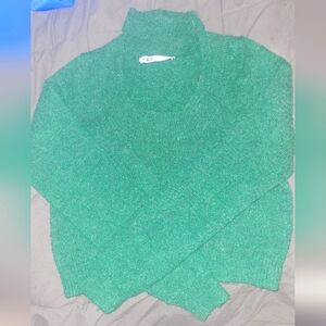 Zaracropped argyle knit sweater